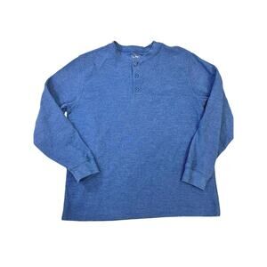 🌟3 for $35🌟 L.L. Bean Blue Thermal‎ Waffle Long Sleeve Pullover, Men’s Large